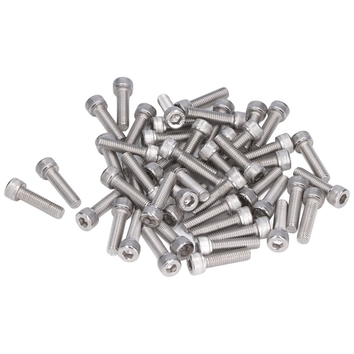50 db-os csavar készlet, M8x1.25, Jormftte, A2-70 rozsdamentes acél, korrózióálló, 6mm