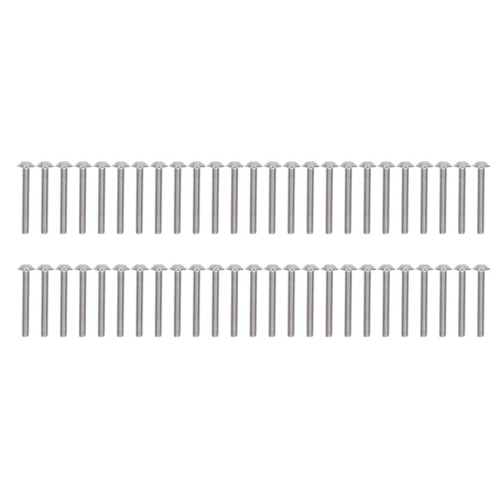 50 db A2-70 rozsdamentes acél karimás gombfejű csavar M6x50mm