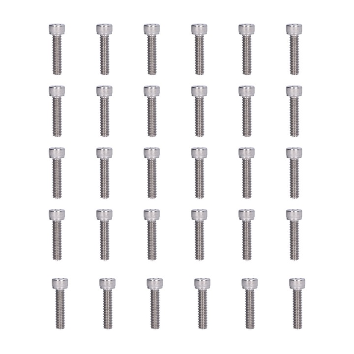 Set 30 Piese Suruburi M6 A2-70 Inox DIN 912, Diametru 6mm, Lungime 25mm