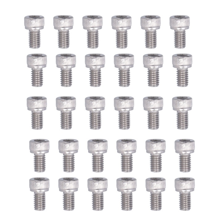 30 darabos készlet M6 csavarok Jormftte rozsdamentes acél A2-70 10x30mm