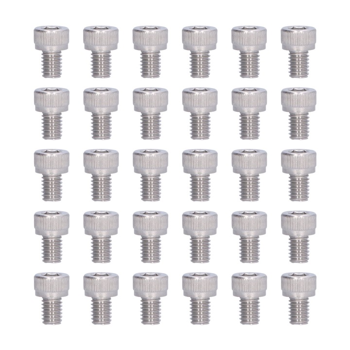 Set 30 Piese Suruburi M6 A2-70 Otel Inoxidabil DIN 912, Rezistenta Mare, Dimensiune Standard