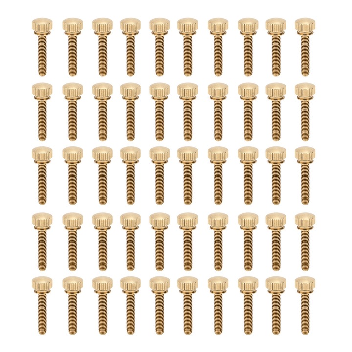 Set 50 Piulite cu Cap Plat si Striatii, AMRINUGL, Cupru Pur, 11mm x 8mm