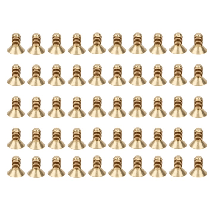 Suruburi cu cap ingropat hexagonale din cupru, set de 50 bucati, diametru cap 10mm, grosime cap 4mm, AMRINUGL