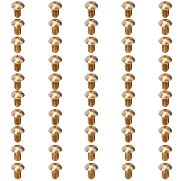 Set 50 bucati suruburi cu cap hexagonal rotund din cupru, AMRINUGL, 8x10x12x16x25mm