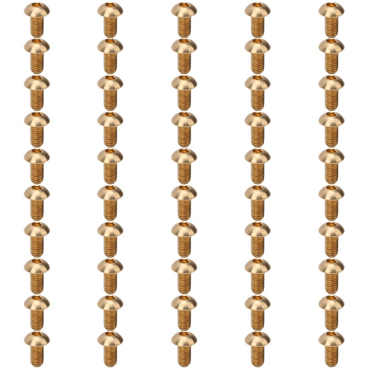 Set 50 bucati suruburi cu cap hexagonal rotund din cupru, AMRINUGL, 8x10x12x16x25mm