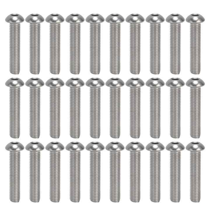 Set 30 Piese Suruburi cu Cap Hexagonal M10x50 A2 inox, Filet Gros