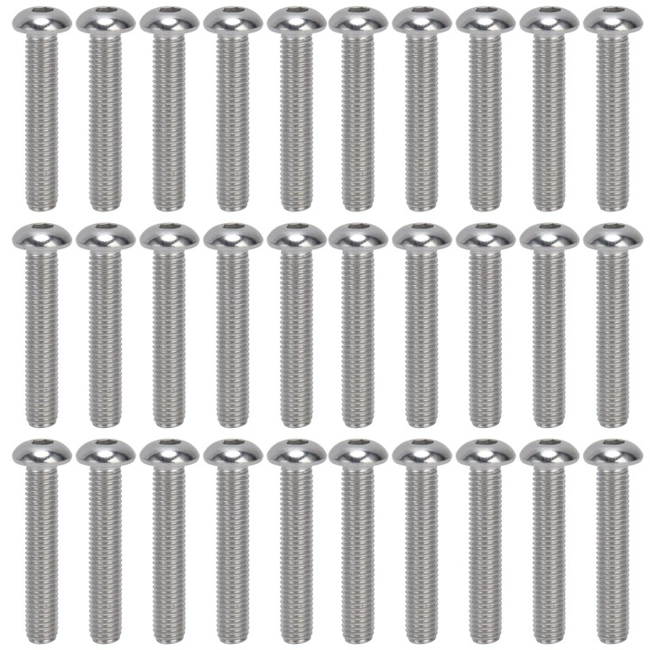 Set 30 Piese Suruburi Hexagonale cu Cap Buton M10x55 A2 inox, AMRINUGL