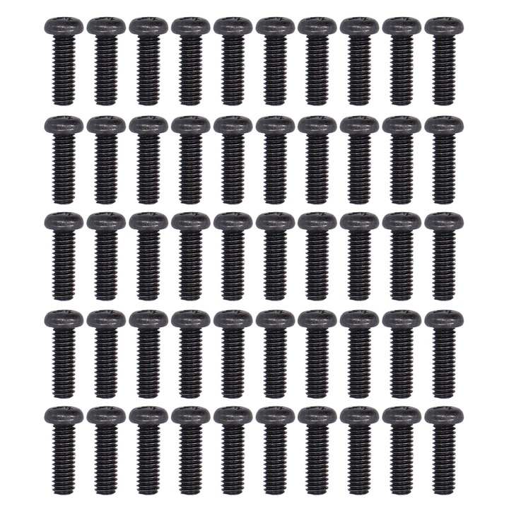 Suruburi M3 M4, AMRINUGL, inox A2-70, acoperire zincata neagra, set de 50 bucati