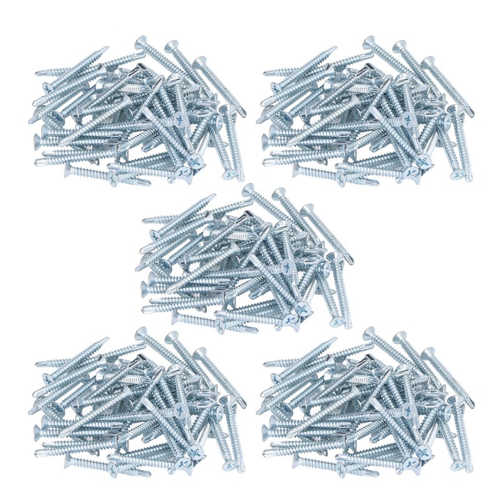 Suruburi auto-perforante, AMRINUGL, M4.2x38mm, set 250 bucati, zincate, rezistente la rugina