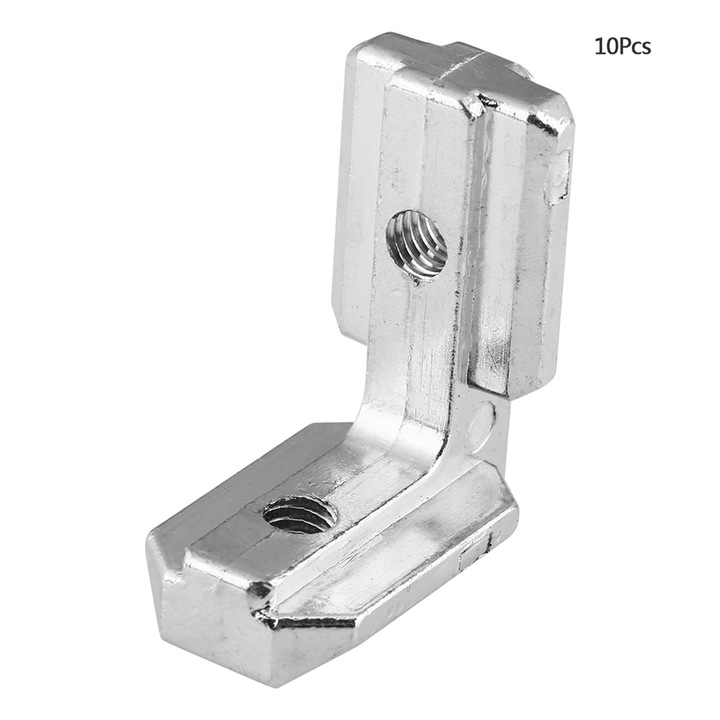 Set 10 suporturi coltare din otel carbon, Enforose, EU-4040, placate cu nichel, rezistente la rugina