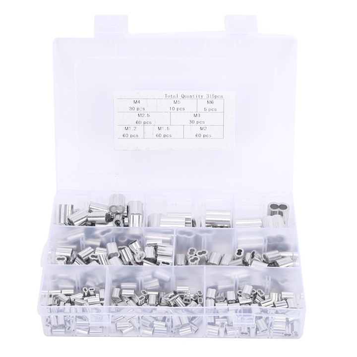 Set 315 bucle de sertizare din aluminiu M1.2-M6, Enforose
