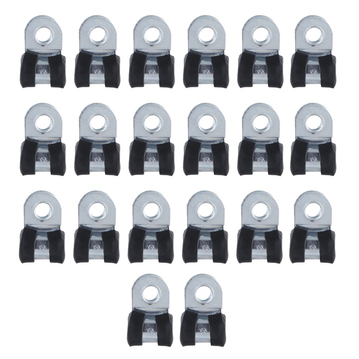 Set 20 coliere de prindere, Mmgoqqt, inox, reutilizabile, 6 mm, argintiu/negru