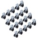 Set 20 coliere de prindere, Mmgoqqt, inox, reutilizabile, 6 mm, argintiu/negru
