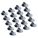 Set 20 coliere de prindere, Mmgoqqt, inox, reutilizabile, 6 mm, argintiu/negru