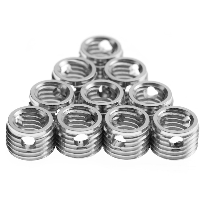 Set 10 buc. Accesorii filet autofiletant Enforose, inox, interior M8*1.25, exterior M12*1.5, rezistent la vibratii