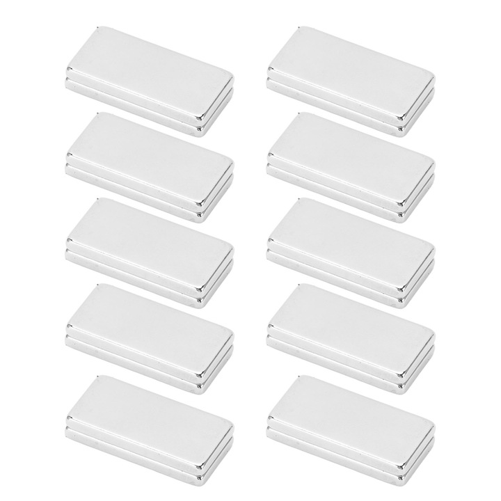 Комплект от 20 неодимови магнита, Mmgoqqt, 20x10x2 mm, устойчиви на ръжда, различни приложения