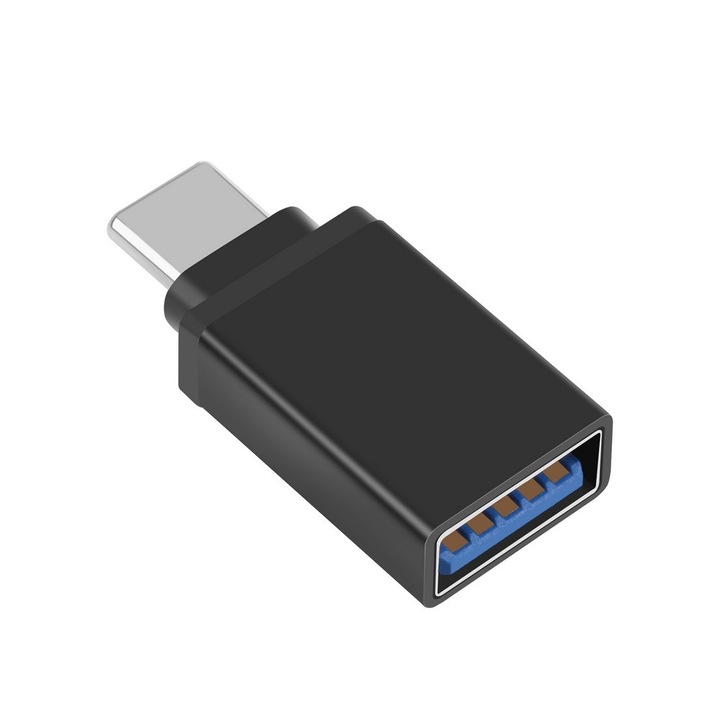 Adaptor Haweel USB-A / USB-C OTG, negru