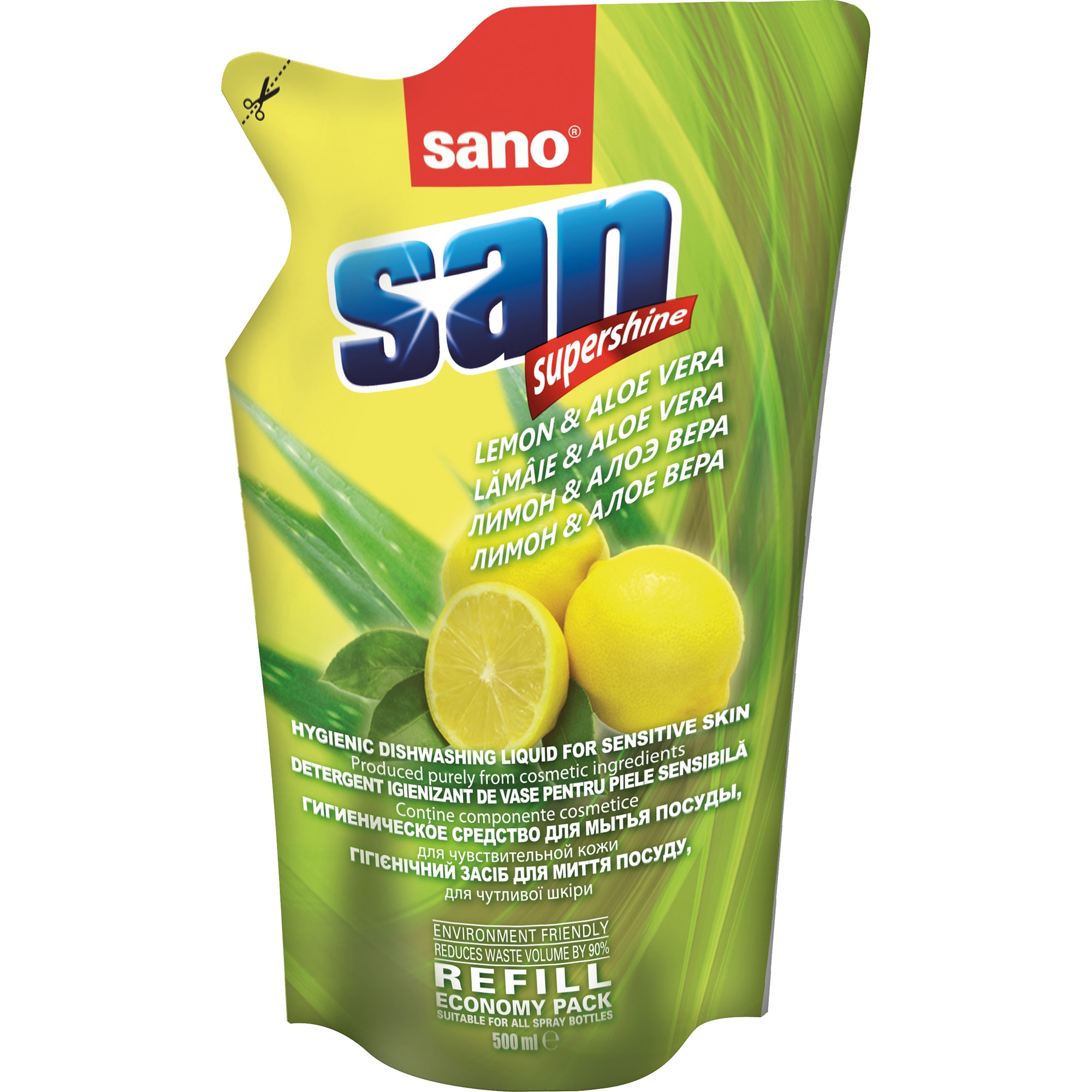 Rezerva Detergent De Vase Sano Sensitive Aloe Vera Lamaie Ml Emag Ro