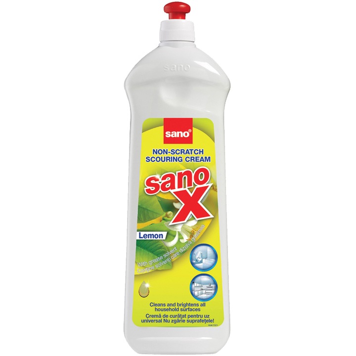Универсален крем за почистване Sano X Cream Lemon, 750 мл