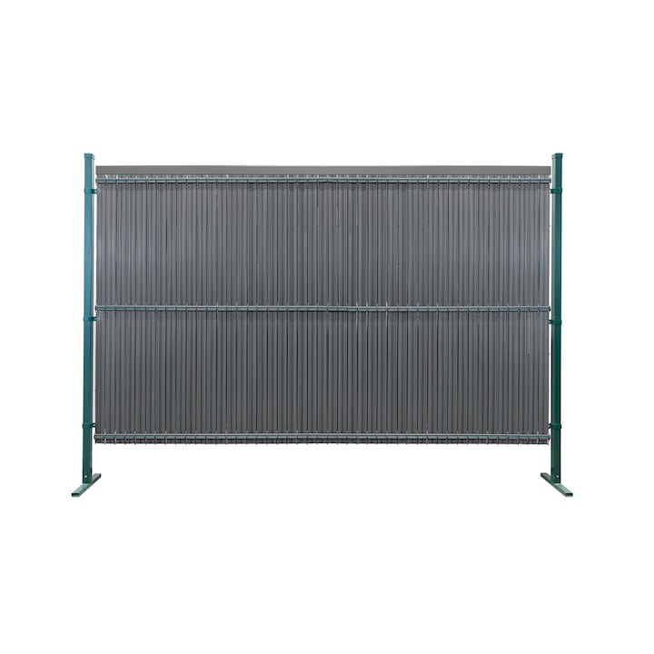 Fasii late de gard vertical, Rattanart, 123x250cm RD03 Antracit, Polietilena