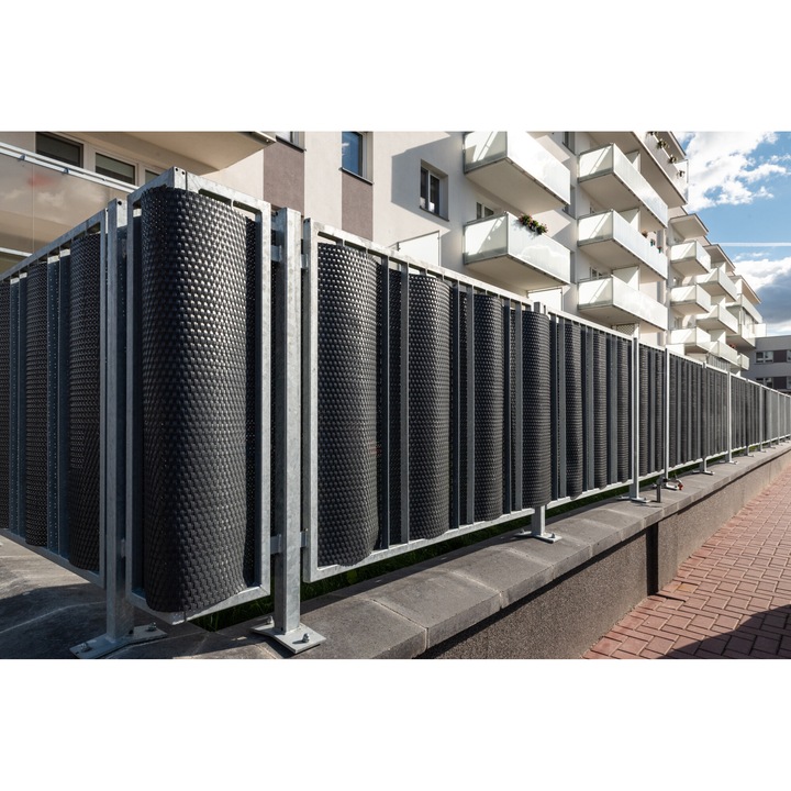 Covoras RattanArt, tehnorattan cu plasa, husa balcon, ecran de intimitate, 1200 g/m2 90x100cm RD03 Antracit