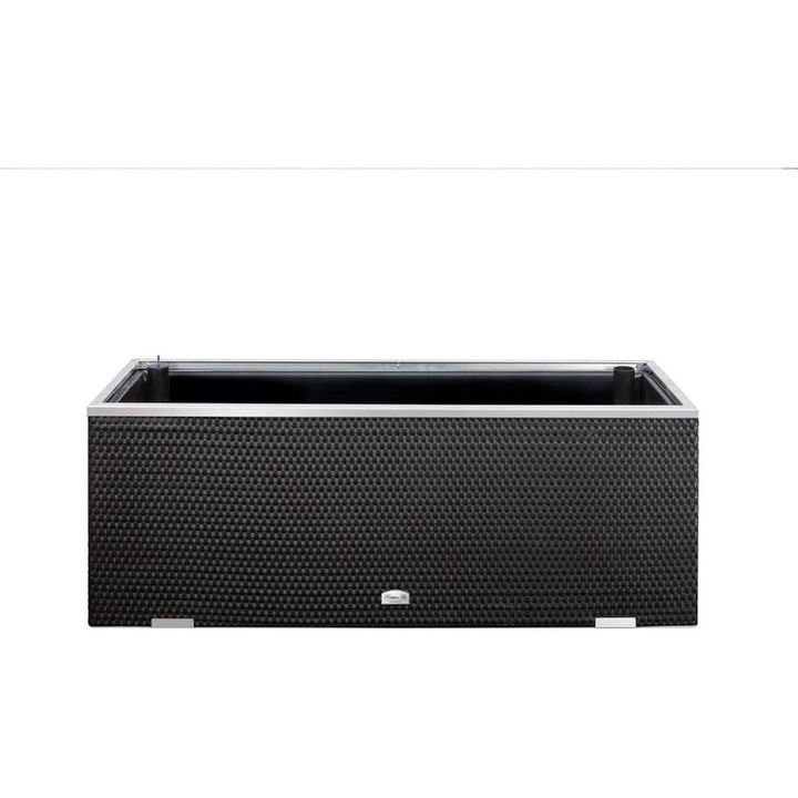 Ghiveci de gradina, RattanArt cu sistem de irigare, 95x39x43cm, negru