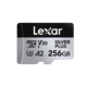 Card Micro SD Lexar Professional Silver Plus 256GB, 205 MB/s, MicroSDXC UHS-I cu adaptor, C10, U3, A2, V30, Full HD, 4K UHD