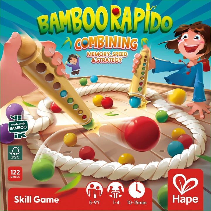 Fajáték, Hape, Bamboo Rapido, bambuszpálcikák és színkombinációk