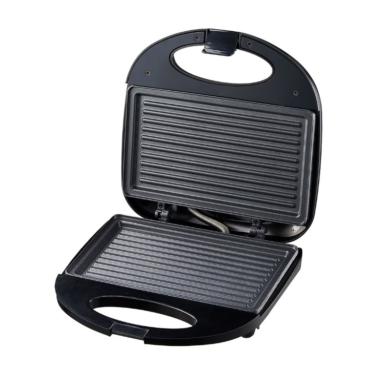 Sandwich maker JRH 750 W, placi neaderente, termostat, indicator LED, negru