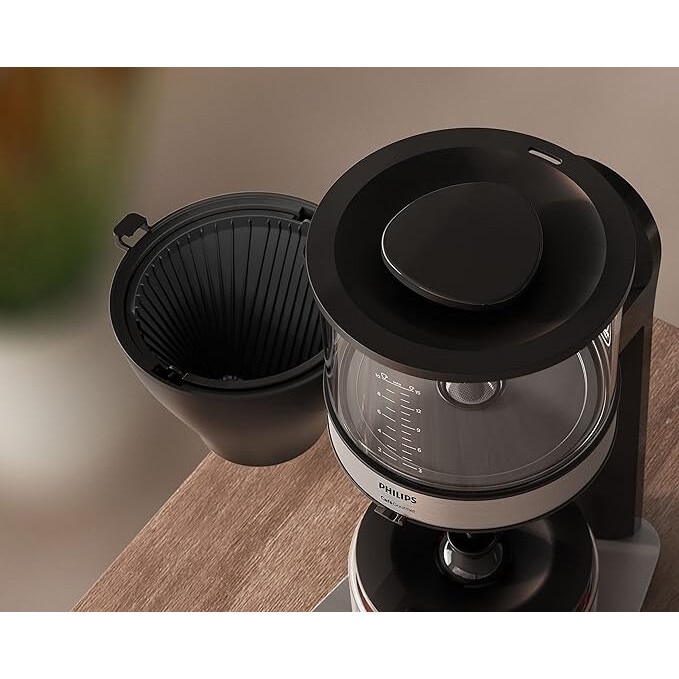 Aparat de Cafea cu filtru Philips HD5416/60, Capacitate 1.25 L, Pana la 15 Cesti, Negru/Argintiu