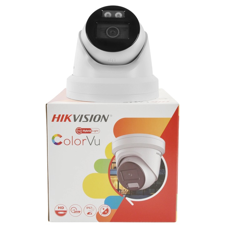 Камера за наблюдение 8MP, HIKVISION цветна нощ, водоустойчива, 2.8mm, 170x170x150mm
