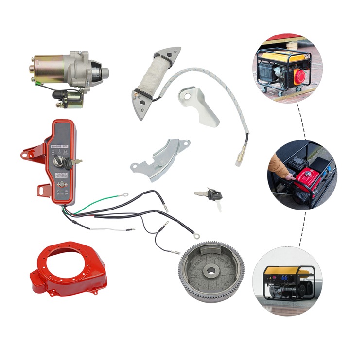 Kit de pornire electrica pentru motoare Honda GX160/GX200, componente complete incluse, 5.5HP/6.5HP