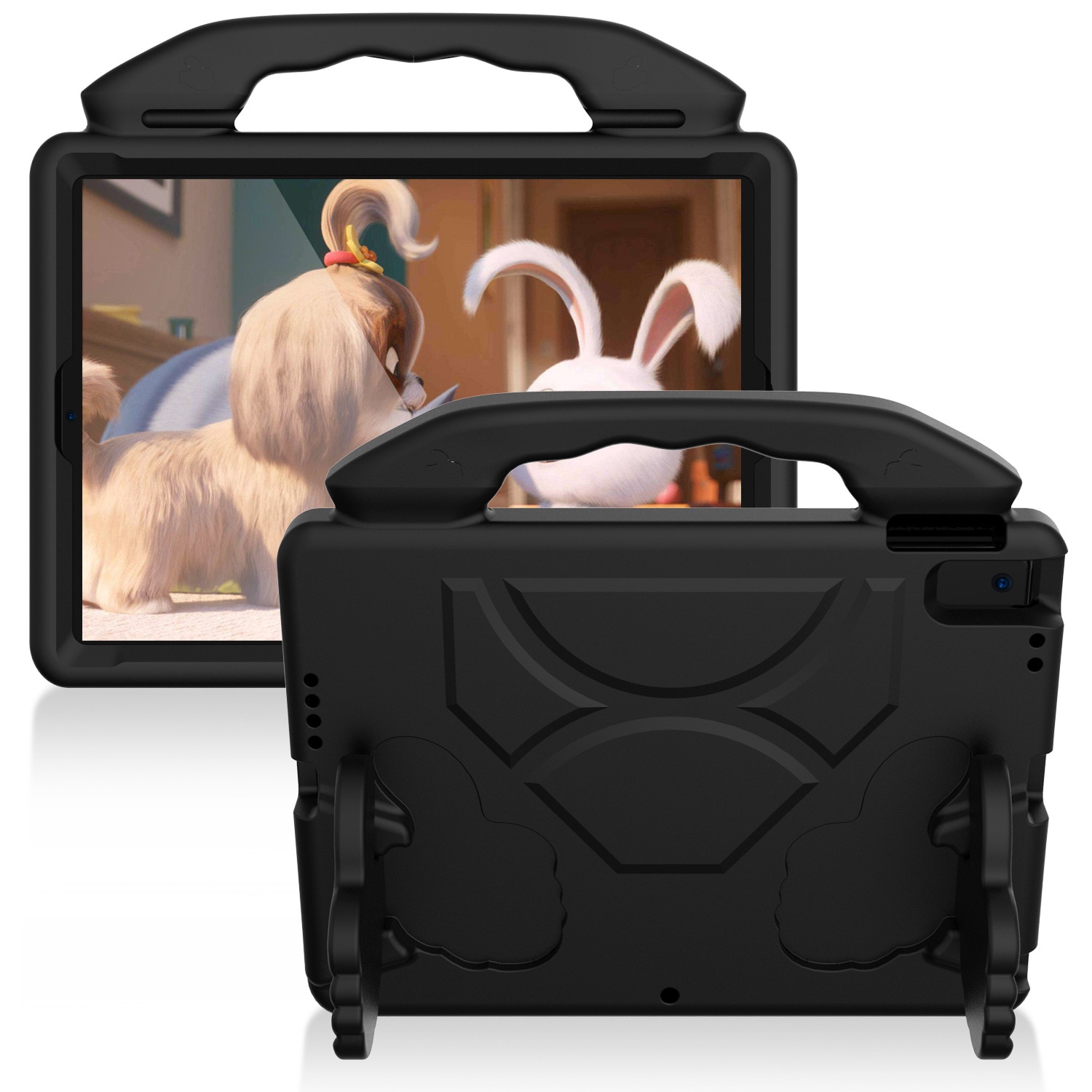 Husa pentru tableta pentru copii, carcasa din silicon moale, rezistenta la socuri si caderi, protectie pentru camera, portabila, pentru iPad 10.2 (2019)/Air 3 10.5, negru