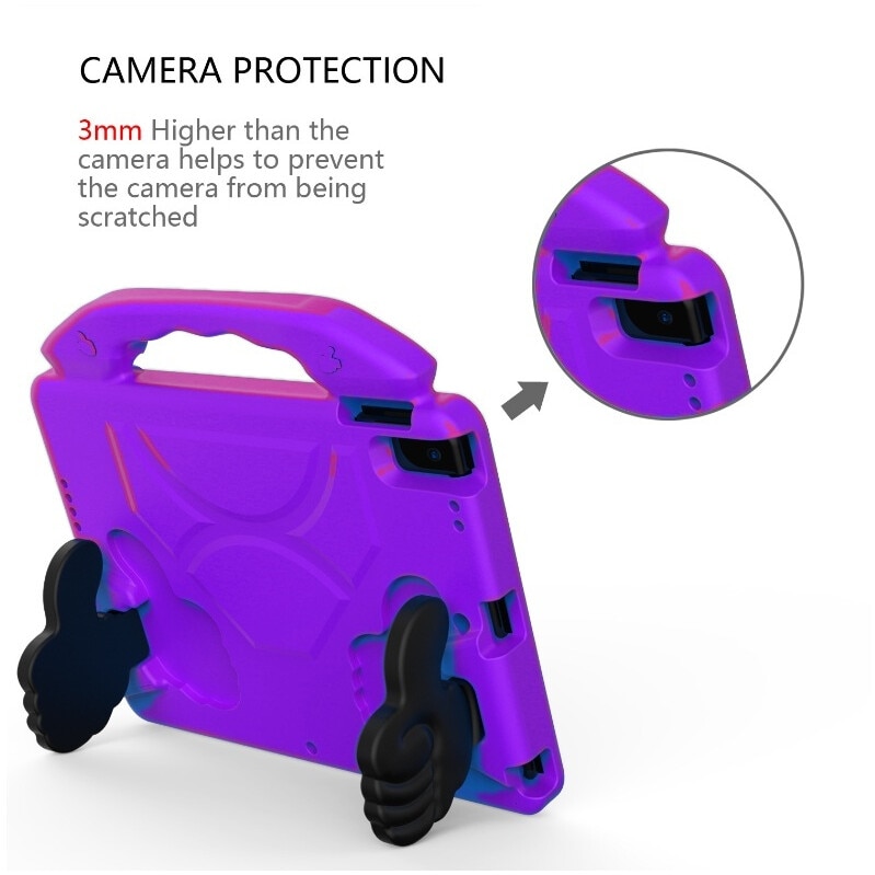 Husa pentru tableta pentru copii, carcasa din silicon moale, rezistenta la socuri si caderi, protectie pentru camera, portabila, pentru iPad 10.2 (2019)/Air 3 10.5, violet