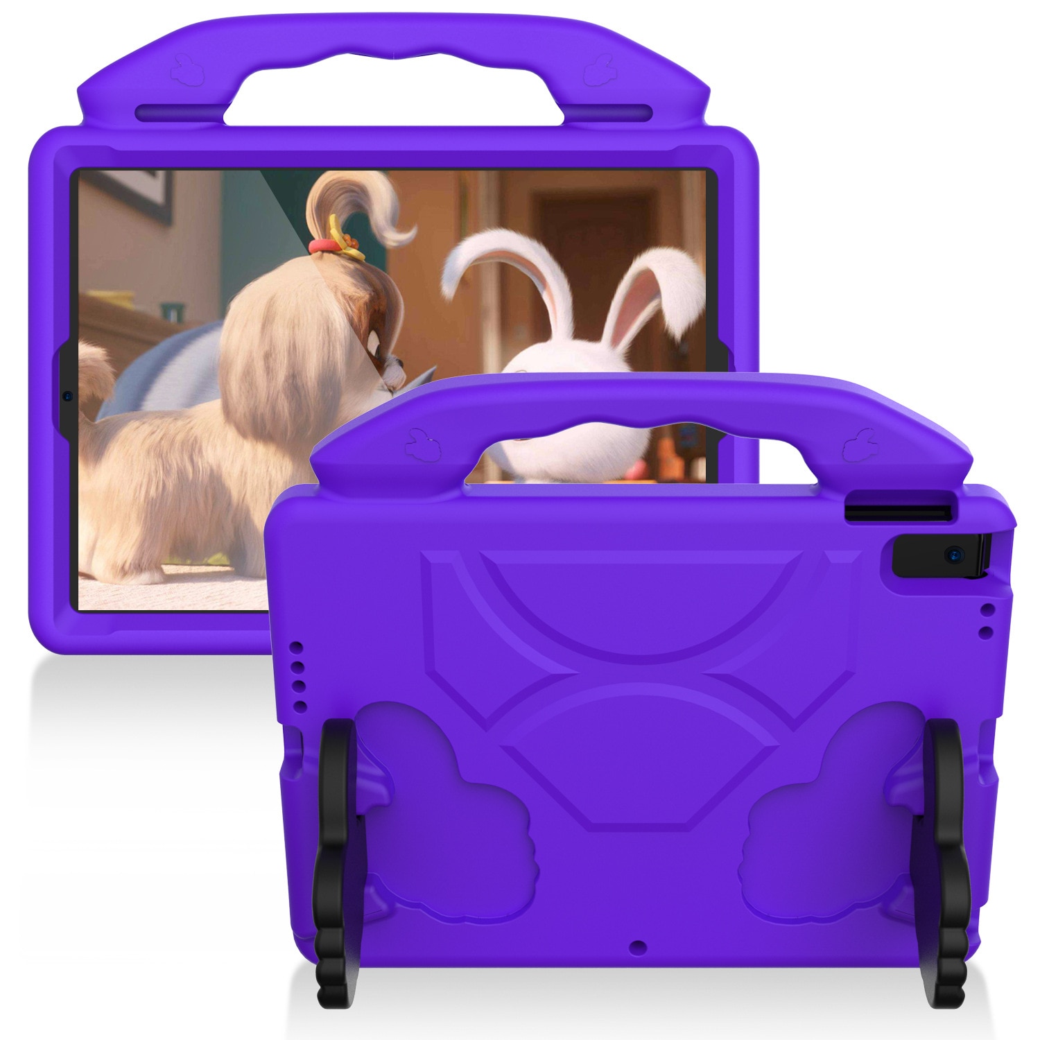 Husa pentru tableta pentru copii, carcasa din silicon moale, rezistenta la socuri si caderi, protectie pentru camera, portabila, pentru iPad 10.2 (2019)/Air 3 10.5, violet
