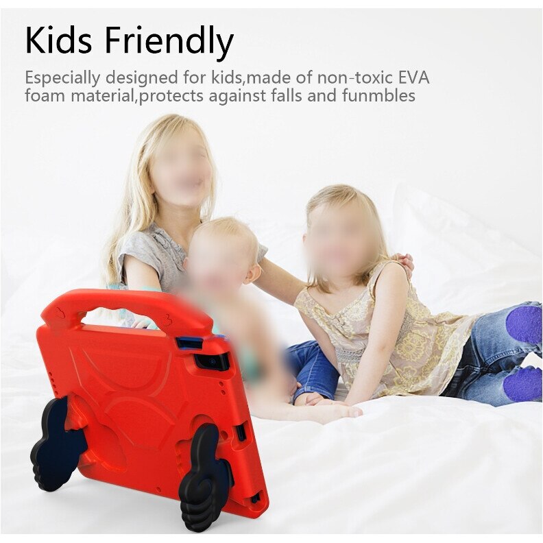 Husa pentru tableta pentru copii, carcasa din silicon moale, rezistenta la socuri si caderi, protectie pentru camera, portabila, pentru iPad 10.2 (2019)/Air 3 10.5, rosu