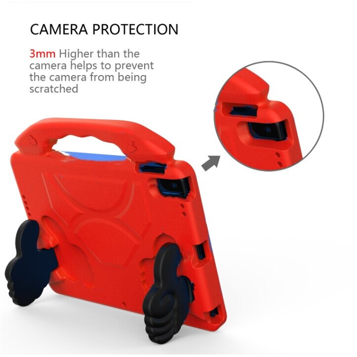 Husa pentru tableta pentru copii, carcasa din silicon moale, rezistenta la socuri si caderi, protectie pentru camera, portabila, pentru iPad 10.2 (2019)/Air 3 10.5, rosu