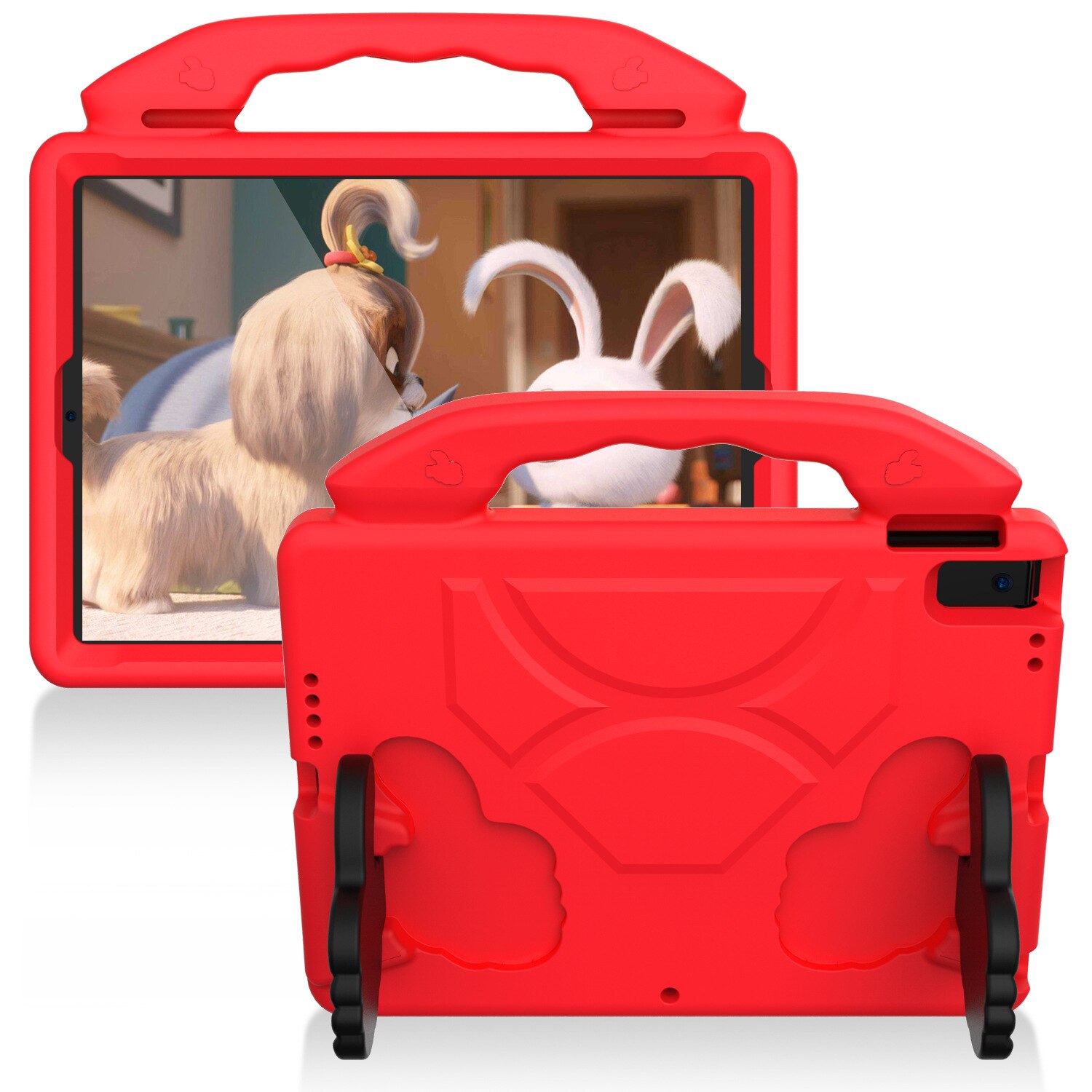 Husa pentru tableta pentru copii, carcasa din silicon moale, rezistenta la socuri si caderi, protectie pentru camera, portabila, pentru iPad 10.2 (2019)/Air 3 10.5, rosu