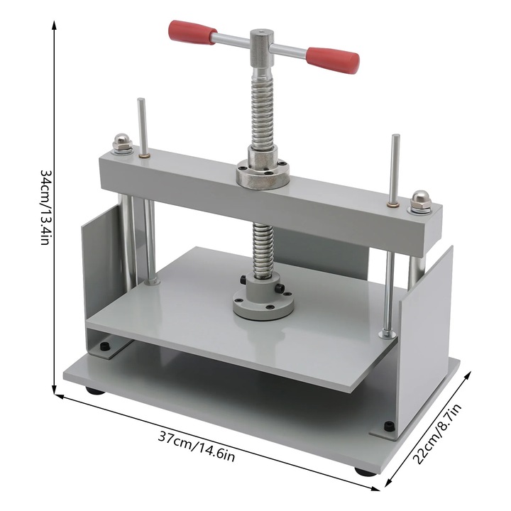 Машина за ръчно пресоване на хартия A4, 1500KG, компактен дизайн, сребристо сиво, 37x22x34cm