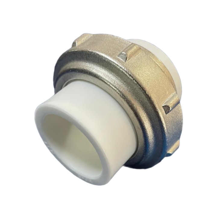 Racord olandez PPR, dublu, D 20 x 20 mm, alb