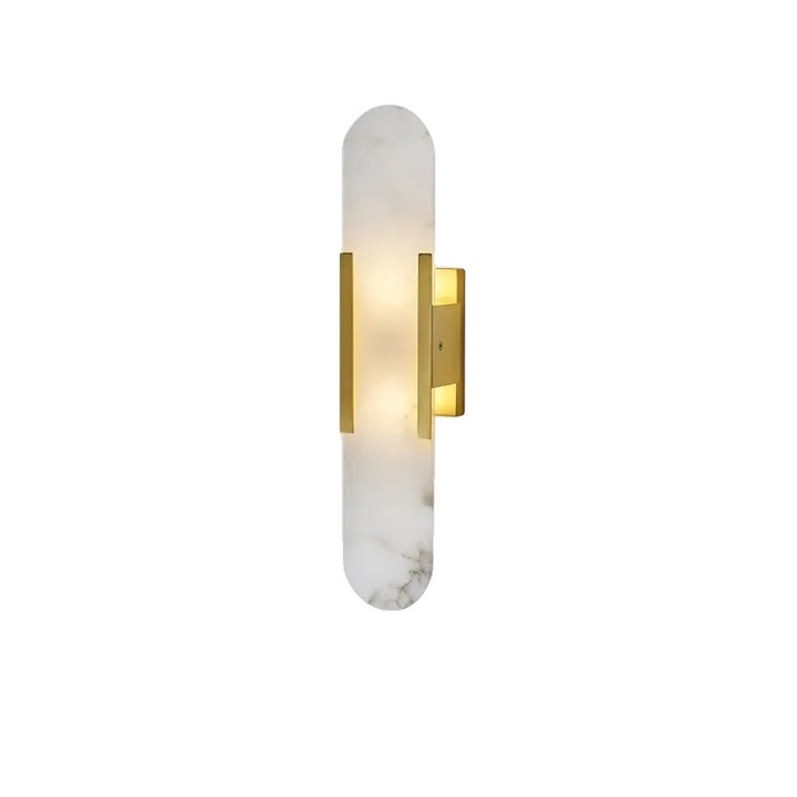 Aplica LED din marmura, constructie din cupru, lumina calda, diametru 50cm