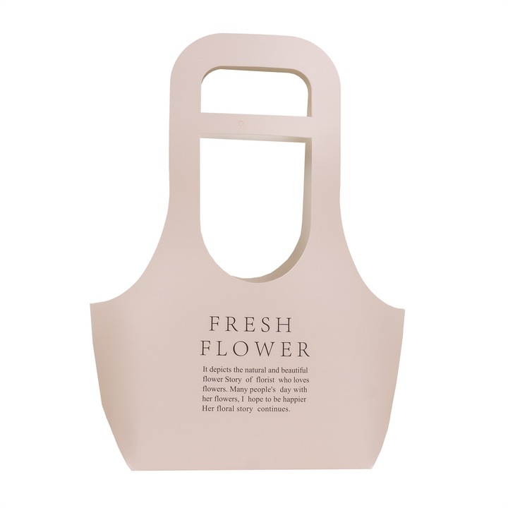 Set 10 cutii carton pliate, model poseta, culoare roz, 40X30X10 cm, B.S.P. / SL101_3