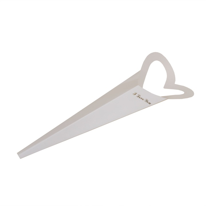 Set 10 cutii pentru un trandafir, model inima, culoare alb, 47x13 cm, B.S.P. / SL102_2