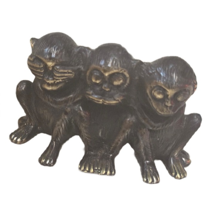 Trei maimute intelepte din bronz 9 cm x 7 cm