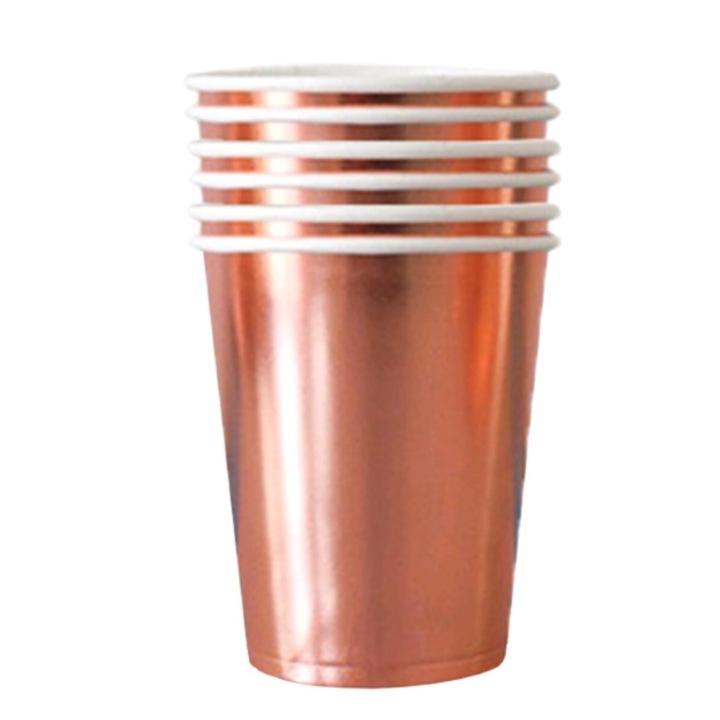 Set 6 pahare party rose gold