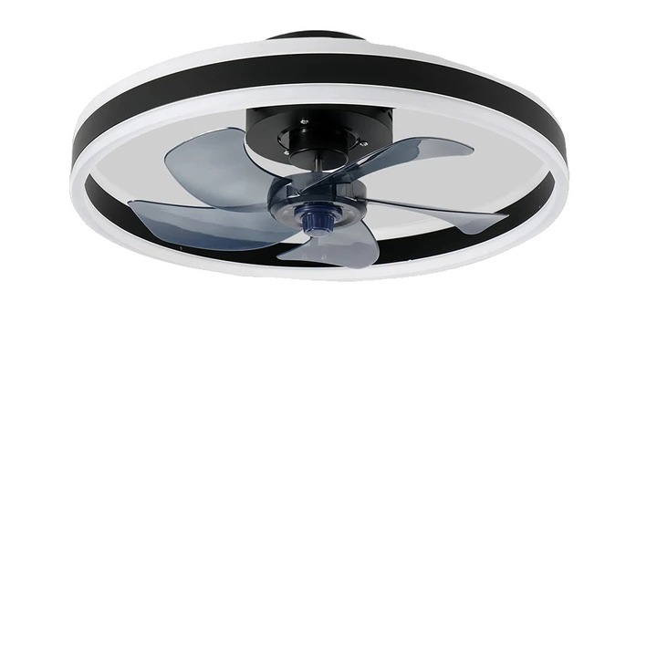 Ventilator de tavan cu lumina LED, 73W, 5840LM, negru, cu telecomanda, dimabil