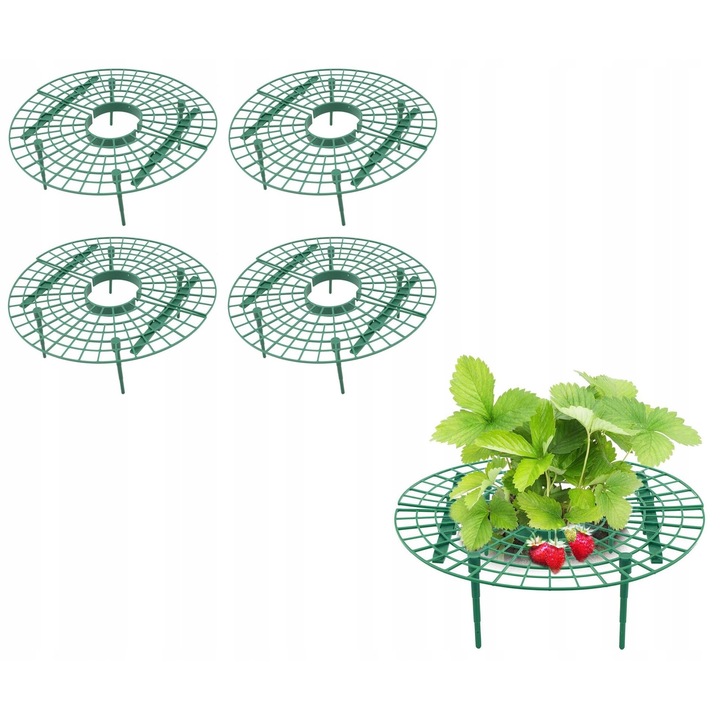 Suport pentru capsuni, M IMPORT, set 4 bucati, verde, 29x9cm