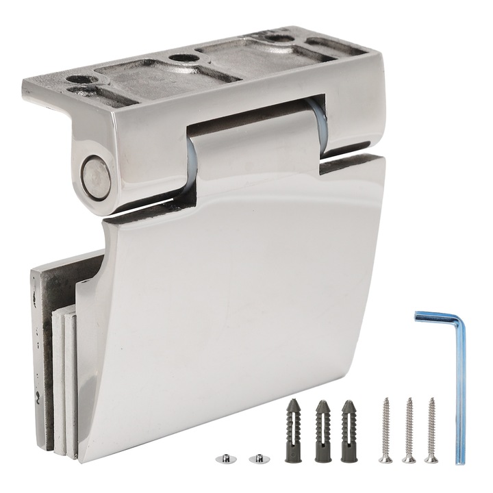 Демпфер от неръждаема стомана 304, за врати от закалено стъкло, 8-12 мм, 70x68 мм, комплект аксесоари