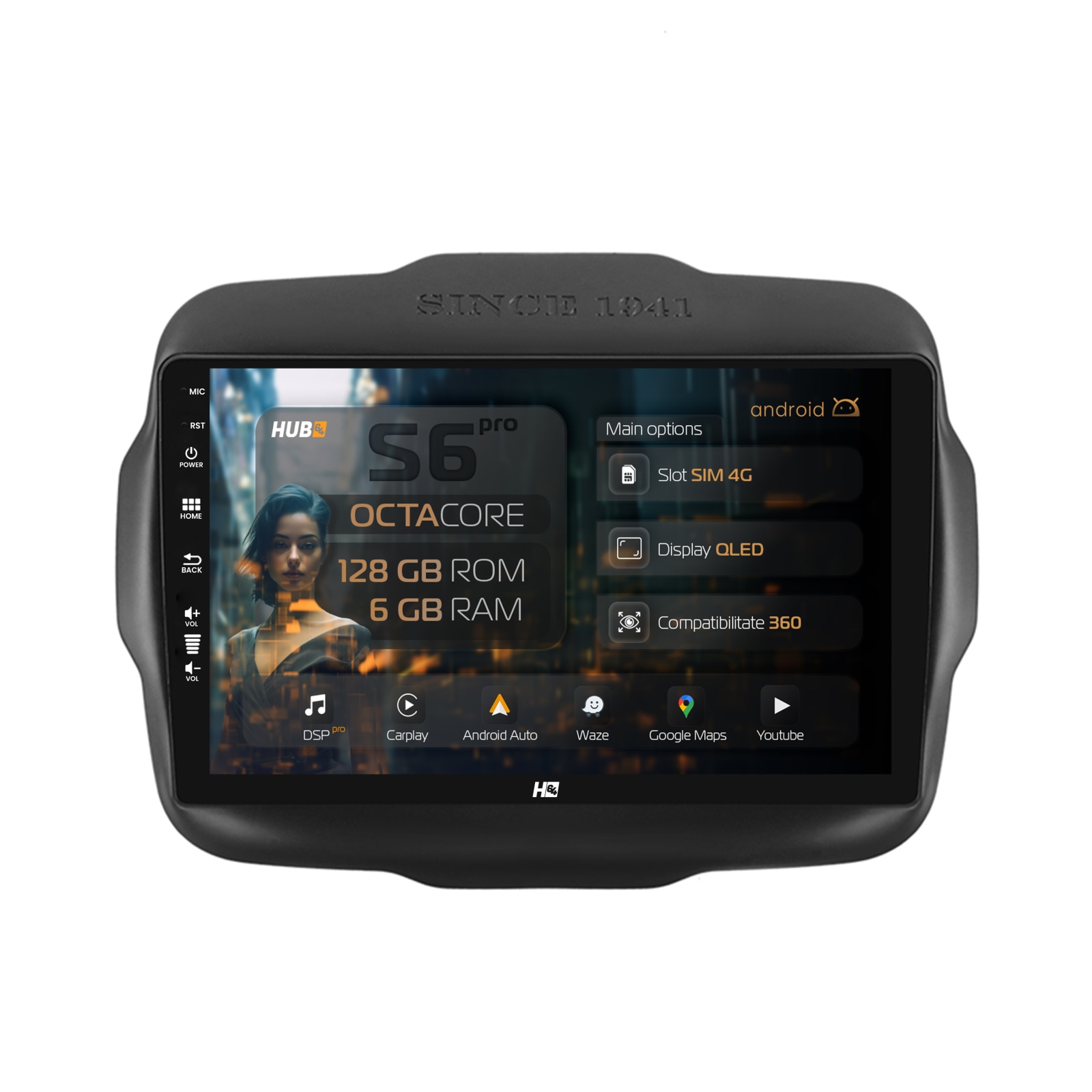 レネゲード6 Navigatie Jeep Renegade (2014-2018), 6GB RAM, 128GB ROM, Android