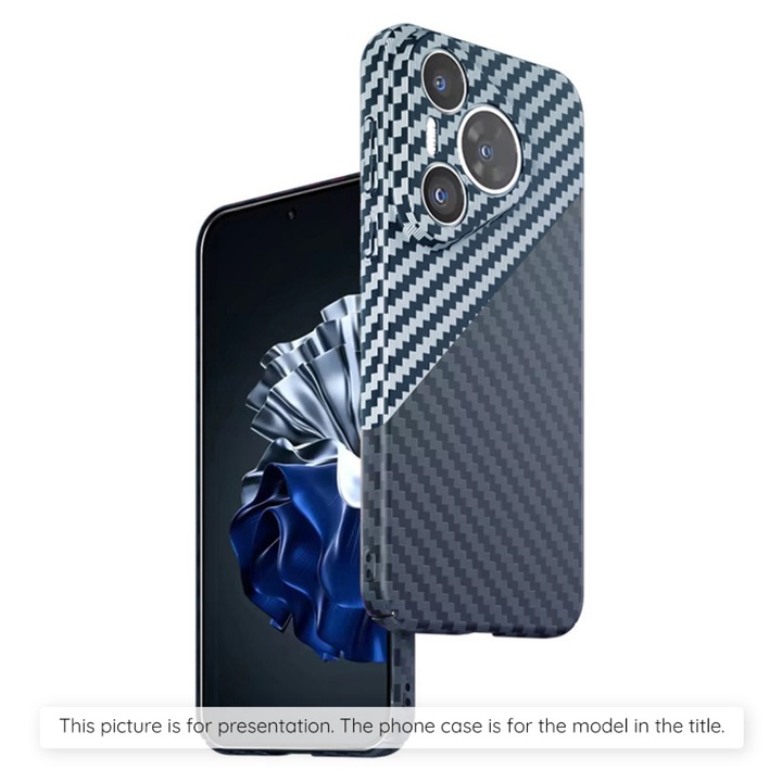 Husa pentru OnePlus 12R, Finisaj Premium cu Textura de Carbon, Design Elegant, SKDR CarbonFlex - Gri